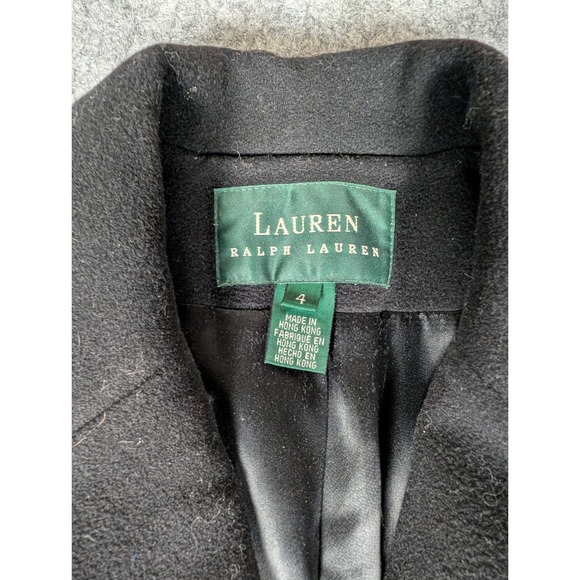 Lauren Ralph Lauren Black Wool Blend Car Coat Button Front Notched Lapel 4 - Picture 6 of 8